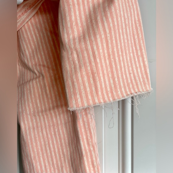 NWT LC Lauren Conrad Skinny Crop Mid Rise Lycra Stretch Jeans In Pink Striped - Picture 15 of 16